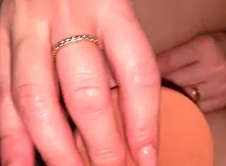 Sexy milf fucks herself with big dildo while stepson watches