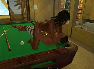 anime characters playing pool on the table