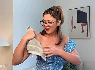 Caught neighbor's daughter Ellie Nova touching herself in her room.