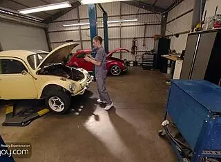 i watched this twink mechanic suck and fuck before his boss came