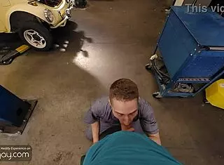 i watched this twink mechanic suck and fuck before his boss came