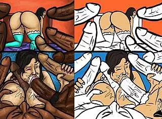 Latin MILF Sucks Huge Black Dicks In Cheating Interracial Group