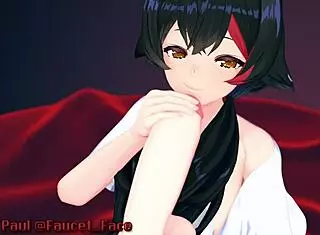 white girl eagerly sucks asian cock in 3d animation