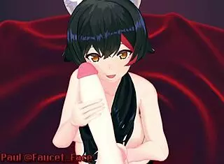 white girl eagerly sucks asian cock in 3d animation