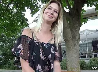 German scout picks up 18-year-old student Lara in Hamburg. Street casting turns into raw sex for cash!