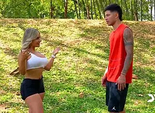 Outdoor Fun with Horny Big-Titted Neighbor Danner Mendez and Naty Delgado