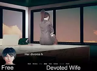 A devoted wife navigates a fantasy world in anime and cartoon style