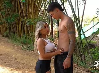 Outdoor Fun with Horny Big-Titted Neighbor Danner Mendez and Naty Delgado