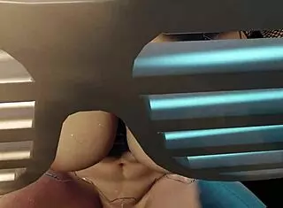 Cyber Whore Rides Hard Cock In Anal Creampie While Pissing