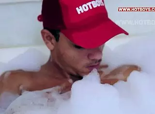 fucking this hot young twink in my home bathtub!