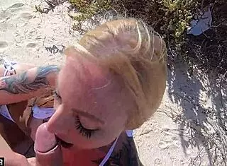 swallowing cum on fuerteventura beach