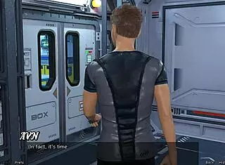 Stranded In Space: Mature Character Gives Public Handjob To Big Cock