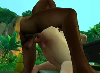 black man fucks lara croft in jungle camp part 1