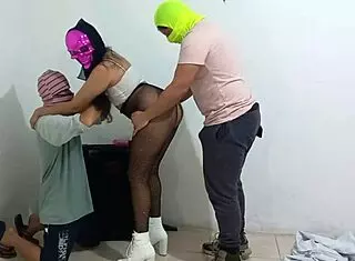 i fulfilled my wife's halloween fantasy with her best friend watching rough doggystyle sex