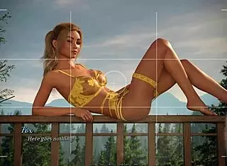 beautiful blonde performs outdoor footjob in dreamland episode 16 hentai anime game