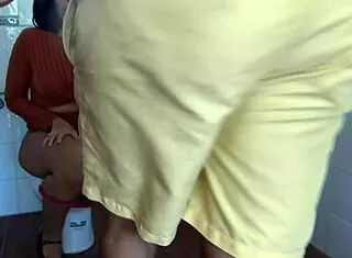 French amateur stepmom gets caught pissing from her hairy pussy in front of the cuckold 😳