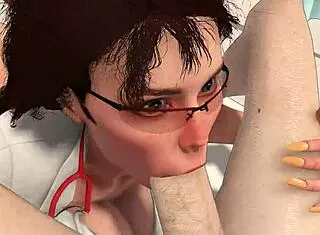 Big breast doctor takes monster cock from old men.