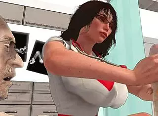 Big breast doctor takes monster cock from old men.