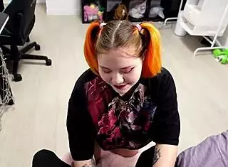 i got a blowjob from this redhead cutie in pov, it was so homemade and cute