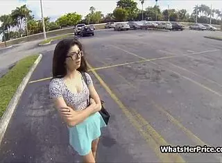 Fucking Cute Broke Teen in Glasses for Cash