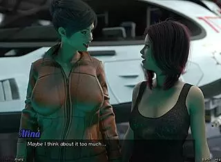 Stranded in space, this hot milf had a wild nip slip moment.