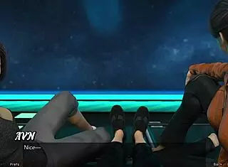 Stranded in space, this hot milf had a wild nip slip moment.