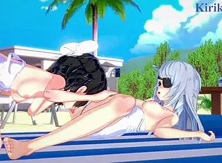 Miku Kohinata and Laura Bodewig feel deep emotions in lesbian play with cute outfits and big tits