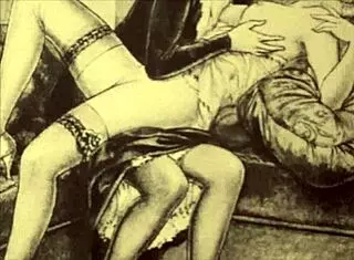 Vintage Erotic Illustration with Retro Anime Charm