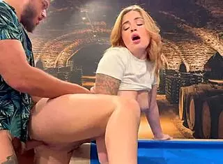 My friend's girlfriend lets me cum in her throat while he's in the other room!