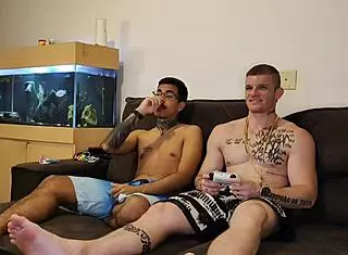 Playing Video Game With Skatist23cm And Brotherhood