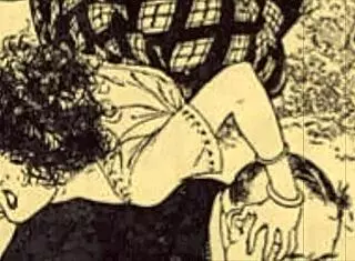 Vintage Erotic Illustration with Retro Anime Charm