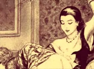 Vintage Erotic Illustration with Retro Anime Charm