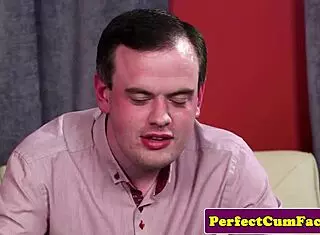 Huge Titted English Redhead Gets Facial Cumshot 😍