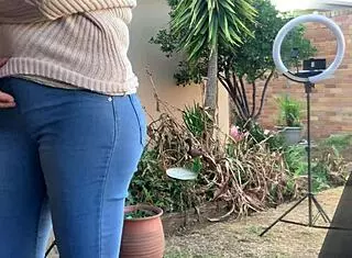 fucking my friend's wife on the patio outside. she's blonde and hairless.