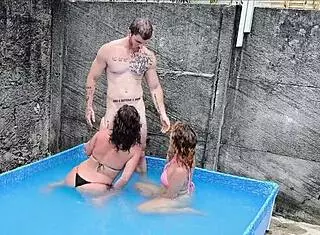 Good step-sisters always share good cock in rough group action