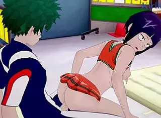 tsuyu asui and kyoka jiro fuckin izuku midoriya so intense in my hero academia