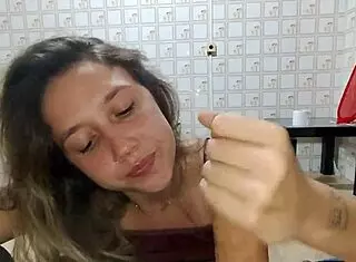 the most desired blowjob in brazil, juicy and gagging with brown eyes