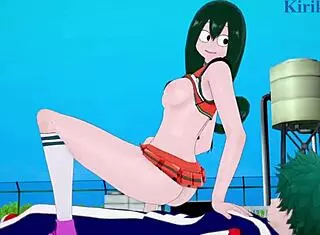 tsuyu asui and kyoka jiro fuckin izuku midoriya so intense in my hero academia