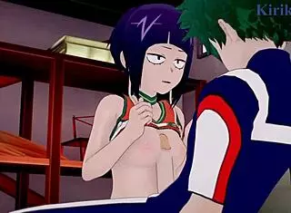 tsuyu asui and kyoka jiro fuckin izuku midoriya so intense in my hero academia