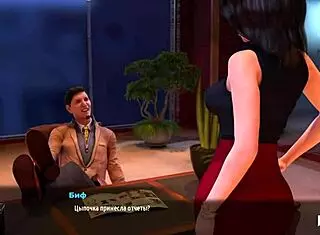 Leg massage turns intimate with breast involvement in this anime game