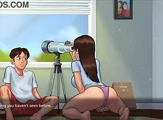 Step sis cums on bed in Summertime Saga.