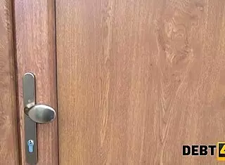 Pregnant redhead spreads legs for debt collector's cash