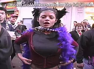 is this party girl flashing all day and night in public?