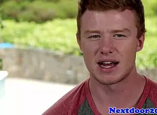 why is this muscular redhead hunk jerking off?