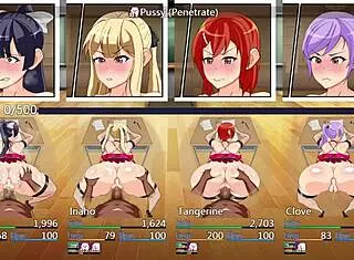 Detailed gameplay of professional school in hentai anime cartoon game from USA.