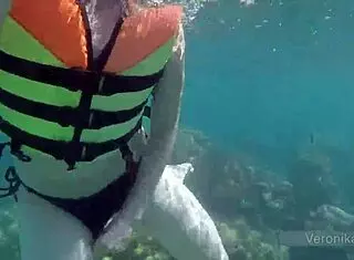 german teen veronikavonk flashes big boobs publicly at sea