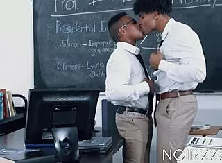 Ebony Dudes Adrian Hart And Tony Genius Set The Books Aside To Fuck One Another