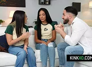 Perv Stepbro Corrupts Teen 18+ Stepsisters Violet Gems and Bianca Bangs in Taboo Threesome