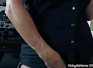 Busty Blonde Vicky Vette Works In Office Lingerie