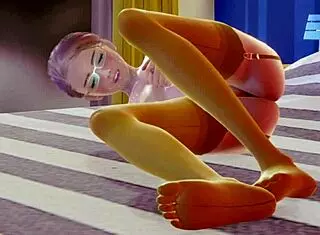 Young Teen In Stockings Performs Solo Masturbation In Hentai Anime 3D Scene With Detailed Actions